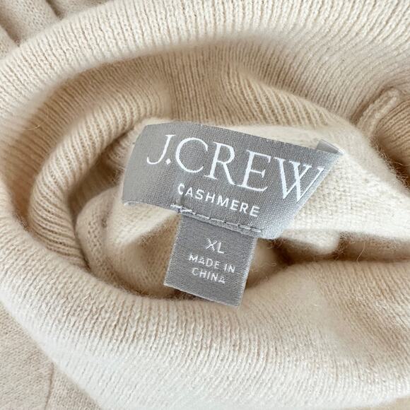 J.Crew Cashmere Shrunken Turtleneck Sweater Classic Cream Ivory Womens XL - Picture 5 of 11